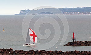 English Flag Boat in the harbour