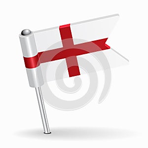 English flag map pointer layout. Vector illustration.