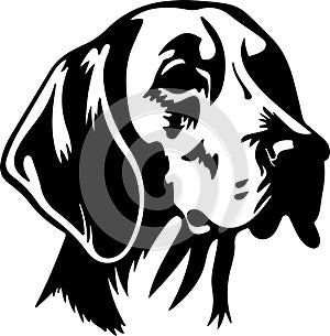 English Foxhound Black Silhouette Generative Ai
