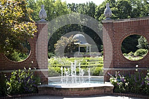 English garden view in Missouri Botanical garden