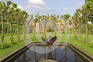 English garden, knebworth house, england. pruned