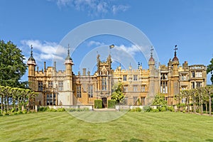 English garden, knebworth house, england. pruned and cut