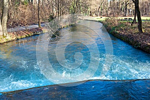 English Garden of Munich in Bavaria in the autumn