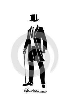 English gentleman with a cane vector illustration