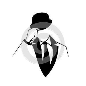 English gentleman with a cane vector illustration