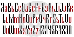 English geometric font cyrillic style