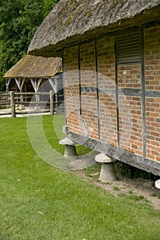 English Granary with staddlestones.