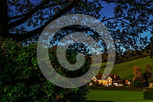 English green meadow on a sunny day, a typical rural landscape o