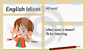English idiom all ears template