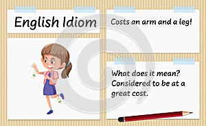 English idiom costs an arm and a leg template