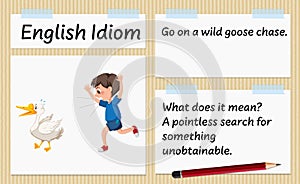 English idiom go on a wild goose chase template