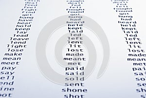 English irregular verbs