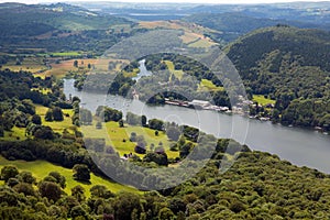 English lake District elevated view Windermere Lake District Cumbria England UK in summer