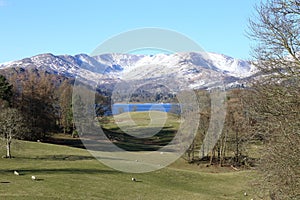 English Lake District National Park, Snow on Cumbrian Mountains.