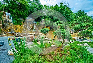 English Landscape Garden with waterfalls, Sofiyivsky Park, Uman, Ukraine