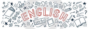 English language banner.