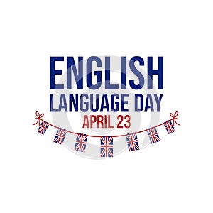 English language day banner vector