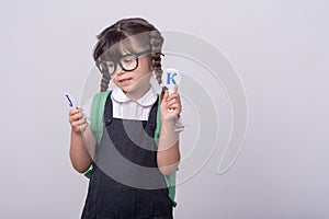 English language learning concept. Student at the beginning of his career.