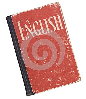 English language textbook isolated on white