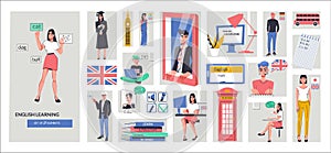 English Learning Flat Composition