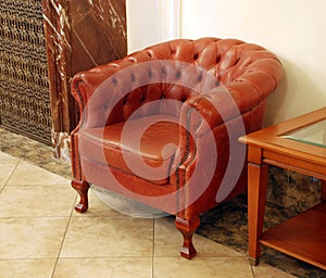 English leather armchair