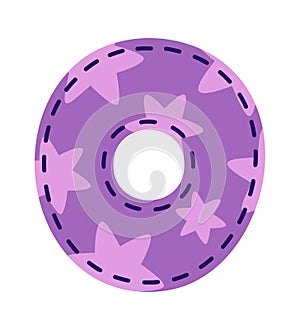 English letter O stitched patch