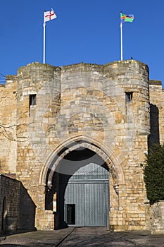 English and Lincolnshire Flags Flying at Lincoln Castle