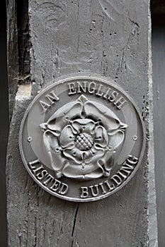 An English Listed Building sign.
