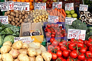 English market vegetable stall photo