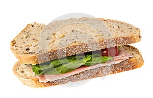English multigrain bread ham sandwich photo