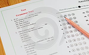 English multiple choice test