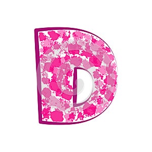 English pink letter D on a white background. Vector