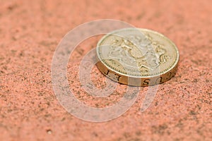 English Pound Coin Close Up