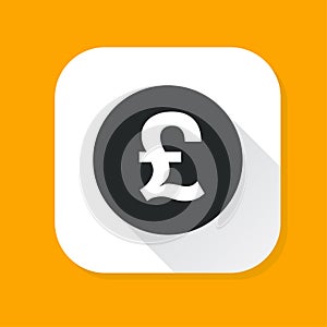 English pound sign icon. Currency sign - money symbol. flat icon currency coin for button info graphics simple, vector