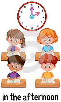 English prepositions of time for children