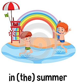 English prepositions of time for children