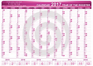 English printable Organizer planner, Calendar 2017.