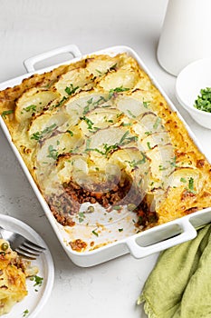 English Shepherd's pie, or cottage pie, or French version hachis Parmentier.