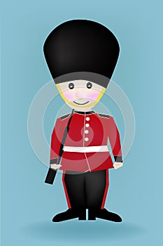 English soldier Beefeater stands alone photo