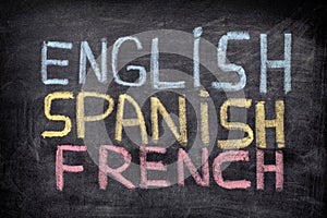 English, Spanish, French