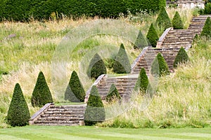 A English stately home garden stairway