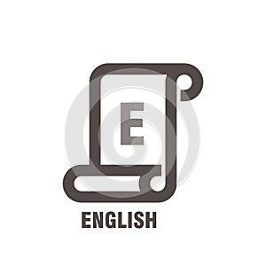 english subject icon. Vector illustration decorative design