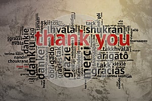 English Thank you, Open Word Cloud, Thanks, Grunge Background