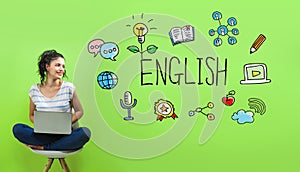 English with young woman