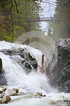 Englishman River upper waterfalls section in Vancouver Island, B