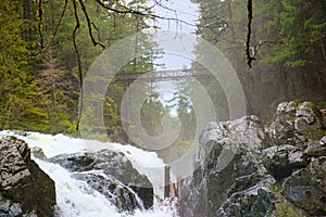 Englishman River upper waterfalls section in Vancouver Island, B