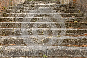 Engllish country house, ancient stone steps. worn