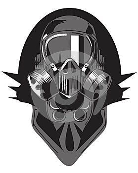 Engrave isolated vector gas mask