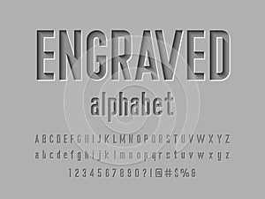 Engraved font photo