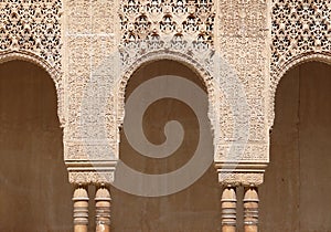 Engraved arches. Islamic art. Alhambra